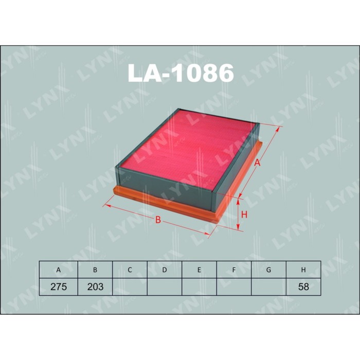Фильтр воздушный LYNXauto LA1086