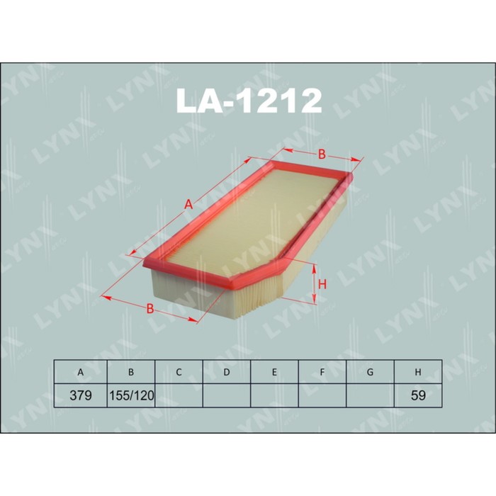 Фильтр воздушный LYNXauto LA1212