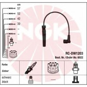 

Комплект высоковольтных проводов NGK 6022