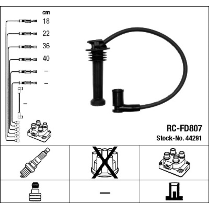 Высоковольтные провода, комплект NGK  RCFD807 8541