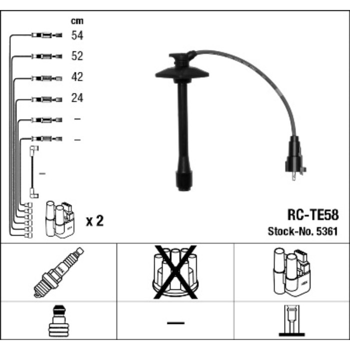 Высоковольтные провода, комплект NGK  5361 RCTE58