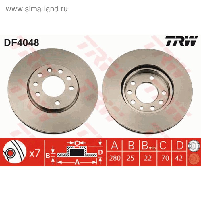 фото Диск тормозной trw df4048