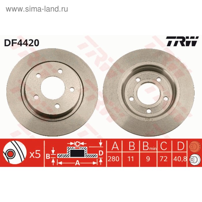 фото Диск тормозной trw df4420