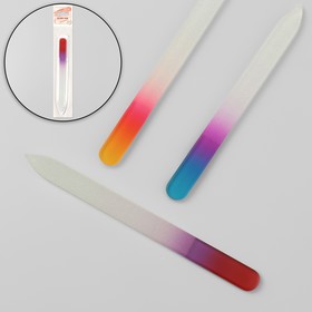 Пилка стеклянная для ногтей «Радуга», 14 см, в чехле, цвет МИКС Ош