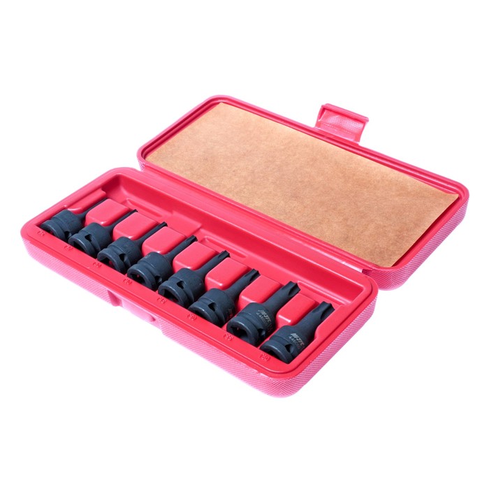 Набор головок торцевых ударных JTC-J408T, TORX, 1/2", T25-T60, длина 60мм, 9шт, кейс