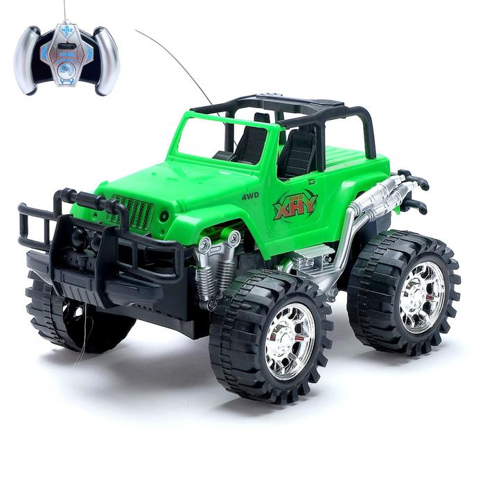 Машина радиоуправляемая "Джип", работает от батареек, МИКС