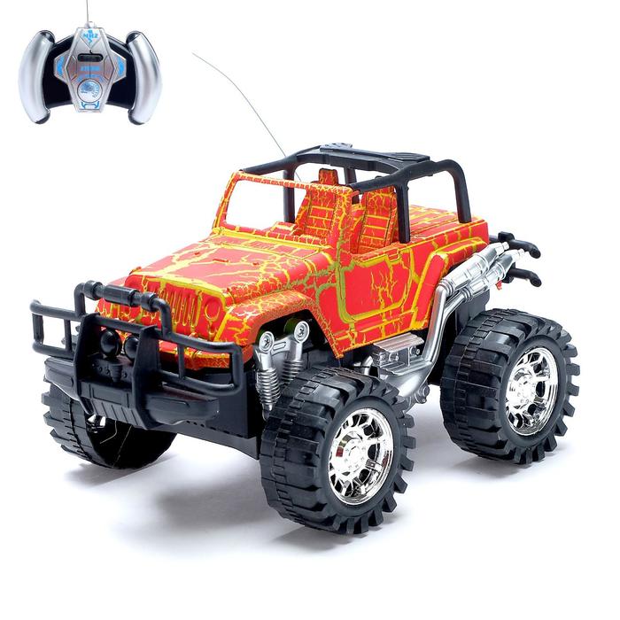 Машина радиоуправляемая "Джип камуфляж", работает от батареек, МИКС