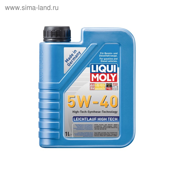 масло моторное liquimoly garten wintergerate oil 5w 30 1 л Масло моторное LiquiMoly Leichtlauf High Tech 5W-40, 1 л