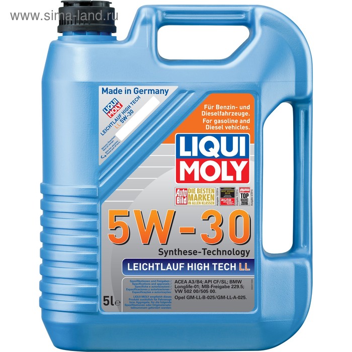 фото Масло моторное liquimoly leichtlauf high tech ll 5w-30, 5 л