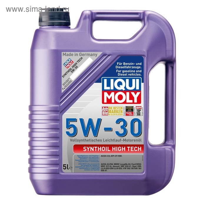 фото Масло моторное liquimoly synthoil high tech 5w-30, 5 л