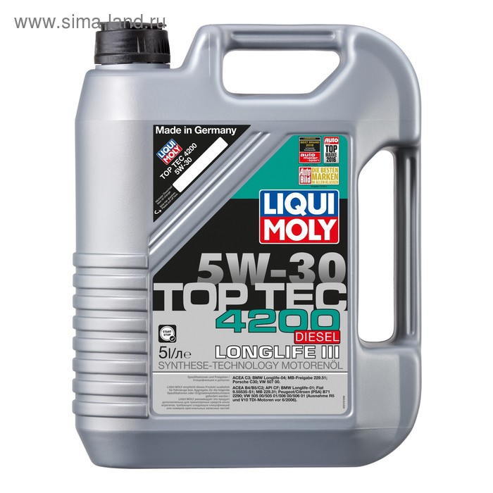 

Масло моторное LiquiMoly Top Tec 4200 Diesel 5W-30, 5 л