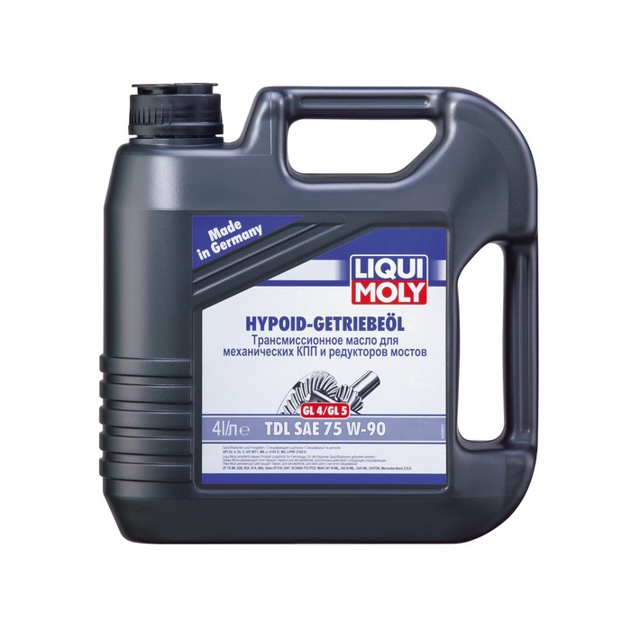Трансмисионное масло LiquiMoly Hypoid-GetriebTDL 75W-90 GL-4/GL-5 полусинтетическое, 4 л (3939)