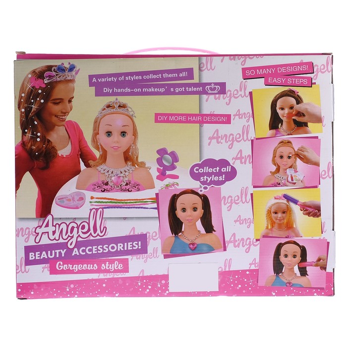 Кукла-манекен для создания причёсок "Ангелина" с аксессуарами
