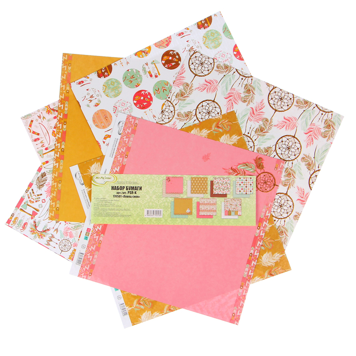 Набор бумаги для скрапбукинга Mr.Painter "Ловец снов" (7 листов) 30,5х30,5см 190гр/м2