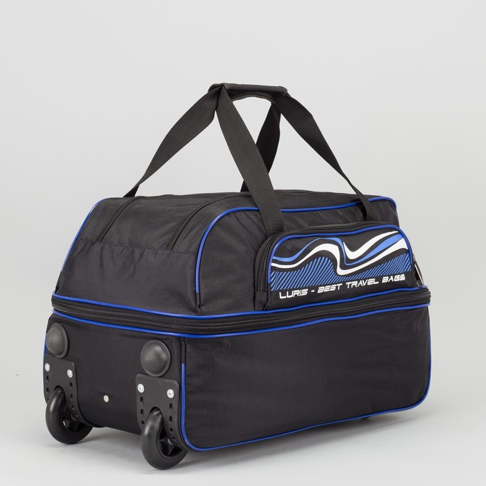 Сумка дорожная на колёсах, с расширением, отдел на молнии, наружный карман, цвет чёрный