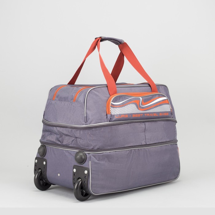 Сумка дорожная на колёсах, с расширением, отдел на молнии, наружный карман, цвет серый