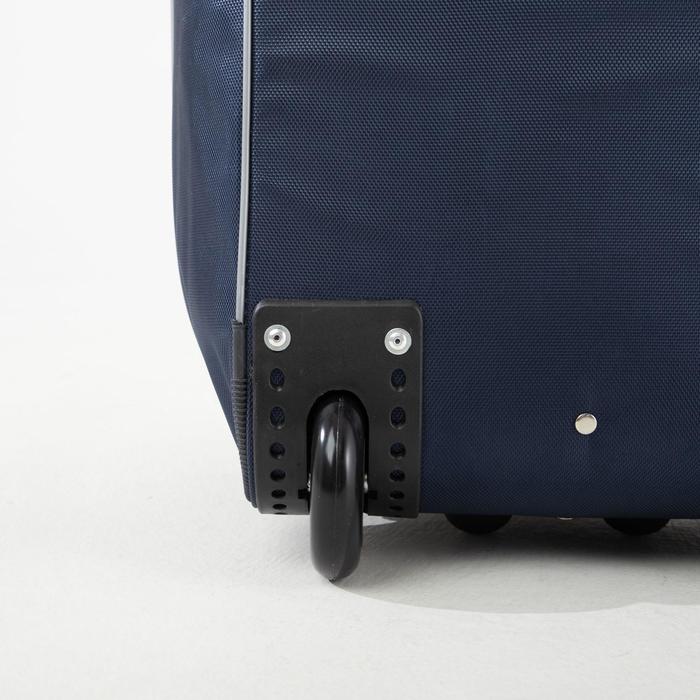 Сумка дорожная на колёсах, с расширением, отдел на молнии, наружный карман, цвет синий