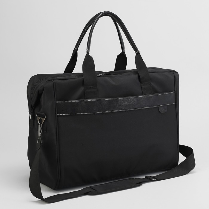 Сумка дорожная, отдел на молнии, наружный карман, цвет чёрный