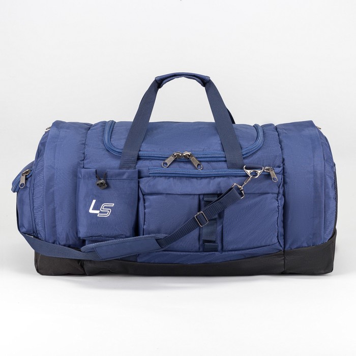 Сумка спортивная, отдел на молнии, 3 наружных кармана, для бутылки, регулируемый ремень, цвет синий