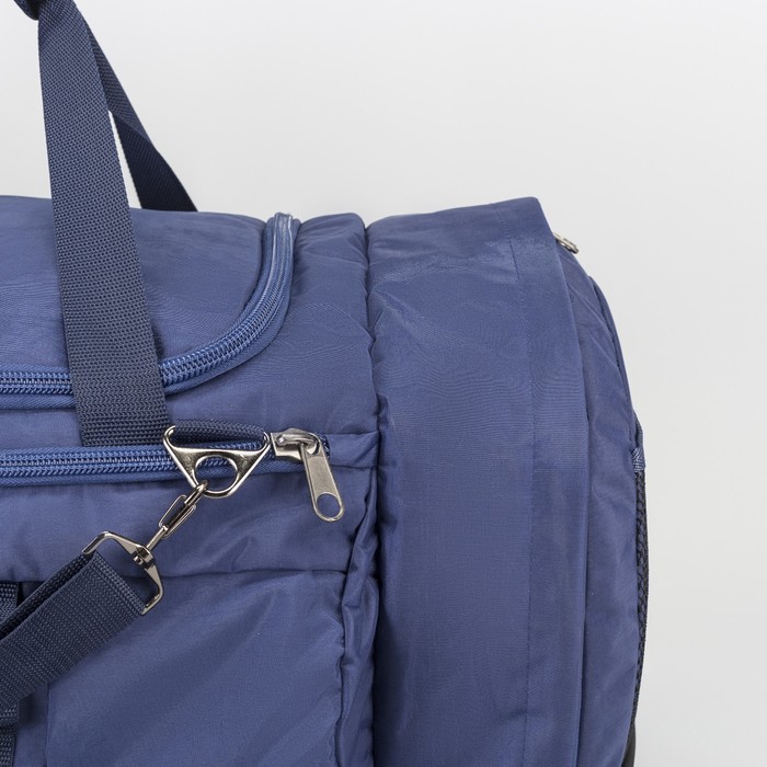 Сумка спортивная, отдел на молнии, 3 наружных кармана, для бутылки, регулируемый ремень, цвет синий