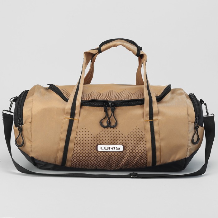 Сумка спортивная, 1 отдел на молнии, 2 наружных кармана, длинный ремень, цвет горчичный