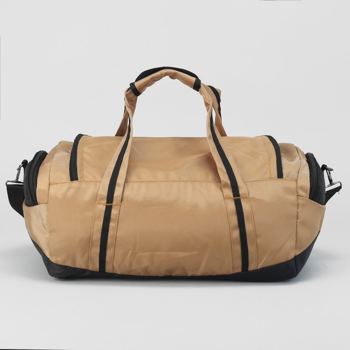 Сумка спортивная, 1 отдел на молнии, 2 наружных кармана, длинный ремень, цвет горчичный