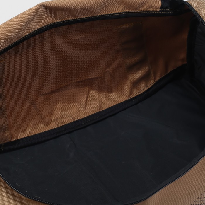 Сумка спортивная, 1 отдел на молнии, 2 наружных кармана, длинный ремень, цвет горчичный