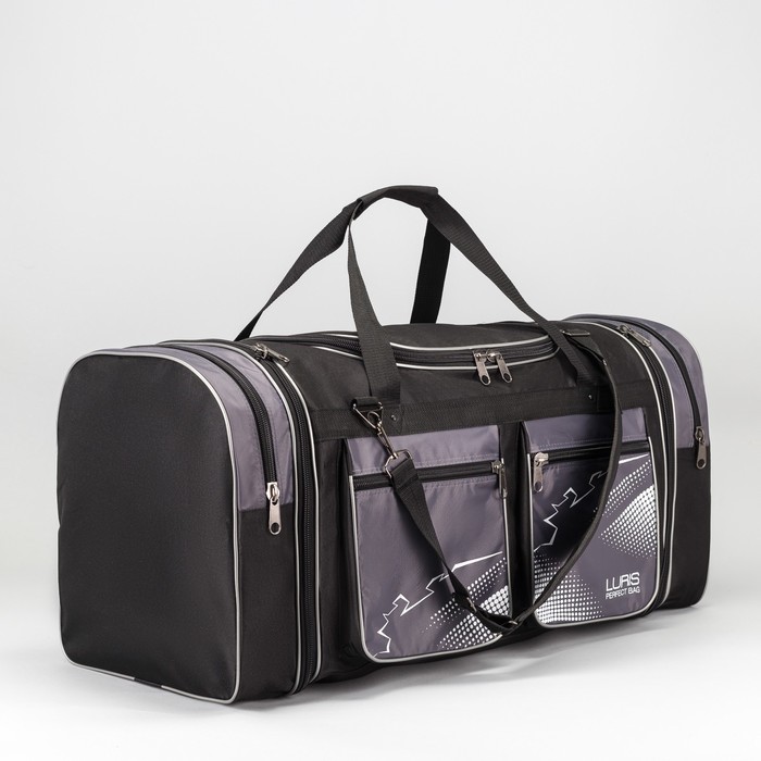 Сумка дорожная, отдел на молнии, 4 наружных кармана, регулируемый ремень, цвет серый