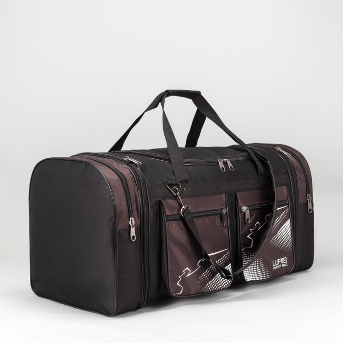 Сумка дорожная, отдел на молнии, 4 наружных кармана, регулируемый ремень, цвет коричневый