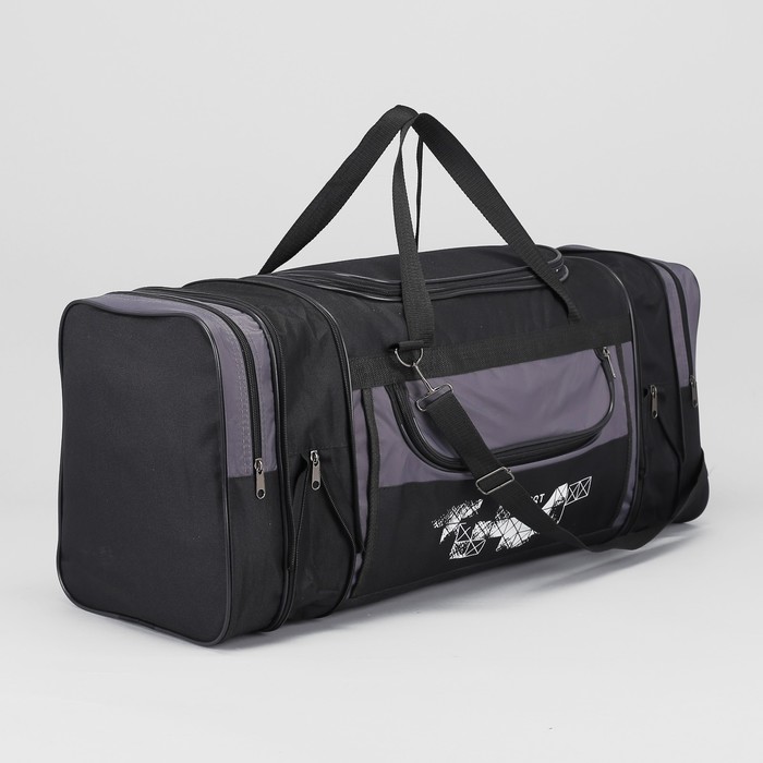 Сумка спортивная, с расширением, отдел на молнии, 3 наружных кармана, регулируемый ремень, цвет серый