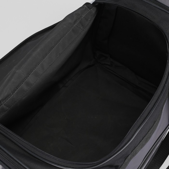 Сумка спортивная, с расширением, отдел на молнии, 3 наружных кармана, регулируемый ремень, цвет серый