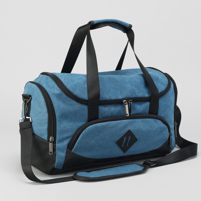 Сумка дорожная, отдел на молнии, 3 наружных кармана, цвет синий