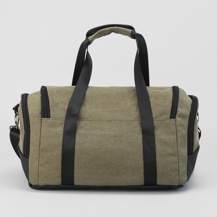 Сумка дорожная, отдел на молнии, 3 наружных кармана, цвет хаки