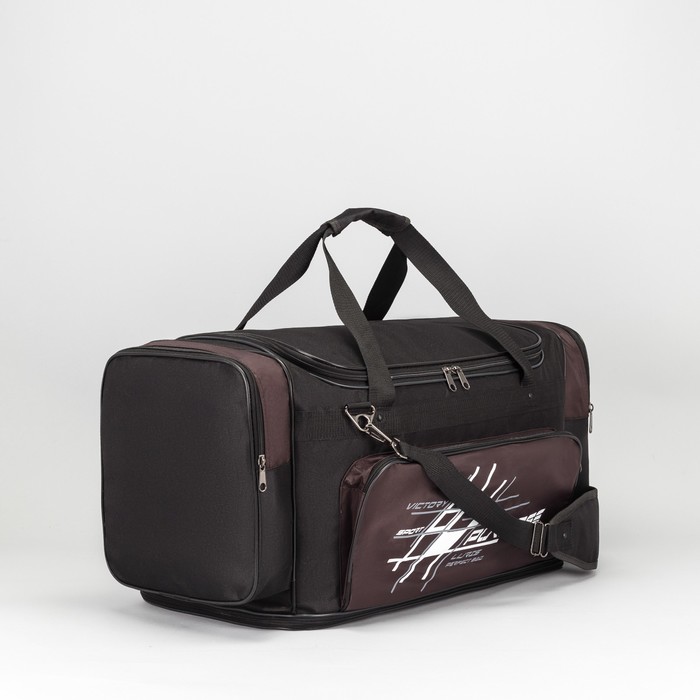 Сумка дорожная, отдел на молнии, 3 наружных кармана, регулируемый ремень, цвет коричневый