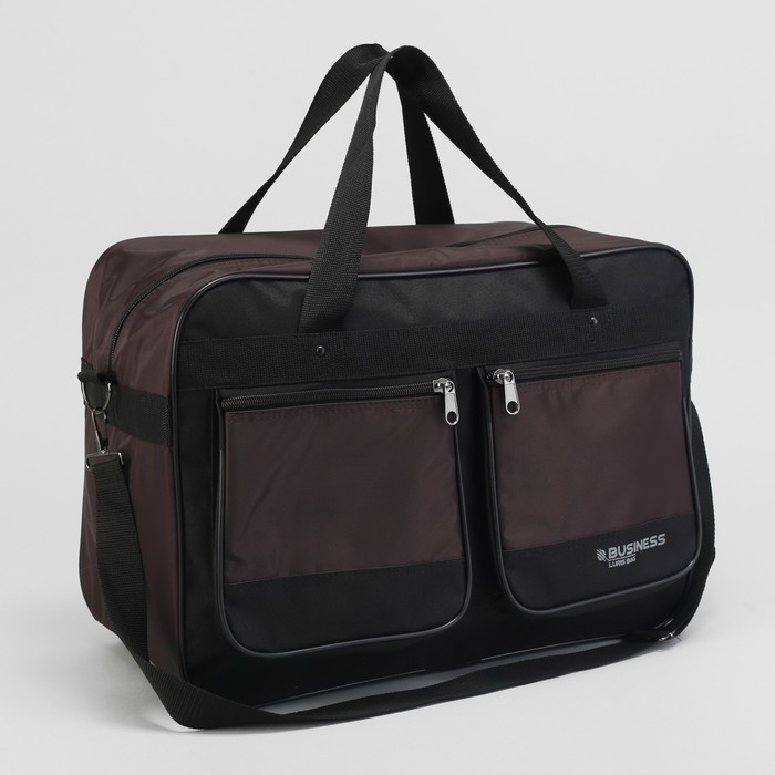 Сумка дорожная, отдел на молнии, 2 наружных кармана, регулируемый ремень, цвет коричневый