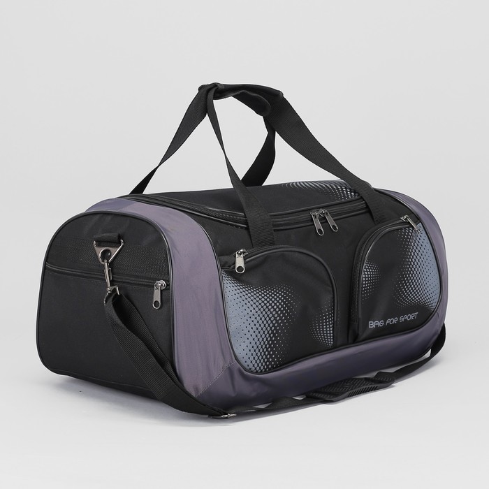 Сумка спортивная, отдел на молнии, 4 наружных кармана, регулируемый ремень, цвет серый