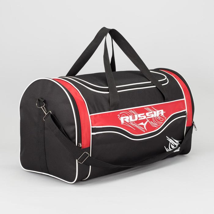 Сумка спортивная, отдел на молнии, 3 наружных кармана, регулируемый ремень, цвет чёрный