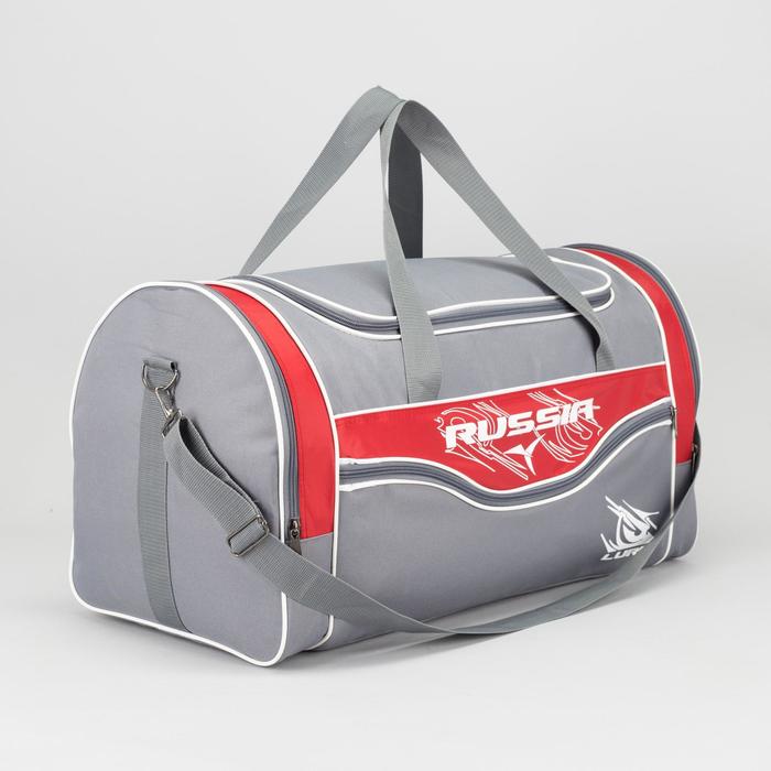 Сумка спортивная, отдел на молнии, 3 наружных кармана, регулируемый ремень, цвет серый