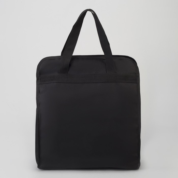 Сумка хозяйственная, отдел на молнии, наружный карман, цвет чёрный, вставка МИКС