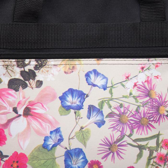 Сумка хозяйственная, отдел на молнии, наружный карман, цвет чёрный, вставка МИКС