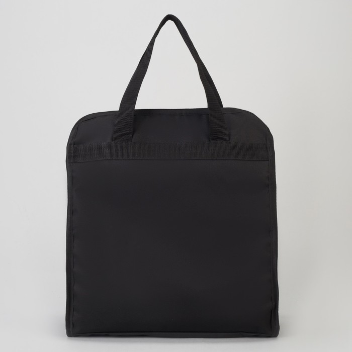 Сумка хозяйственная, отдел на молнии, наружный карман, цвет чёрный, вставка МИКС