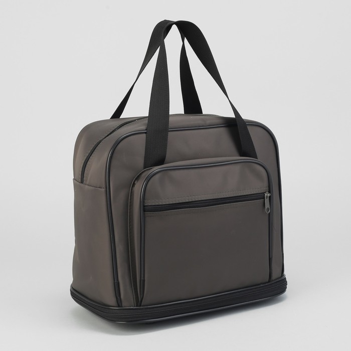 Сумка хозяйственная, 1 отдел на молнии, наружный карман, цвет серый