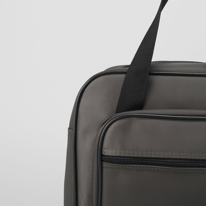 Сумка хозяйственная, 1 отдел на молнии, наружный карман, цвет серый