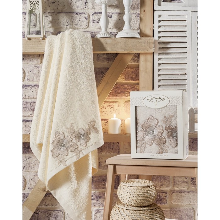 Полотенце Pearly, размер 85х150 см, цвет кремовый, махра 500 г/м2 2480