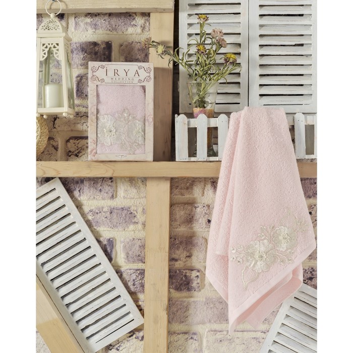 Полотенце Fleur, размер 50х90 см, цвет розовый, махра 500 г/м2 2502