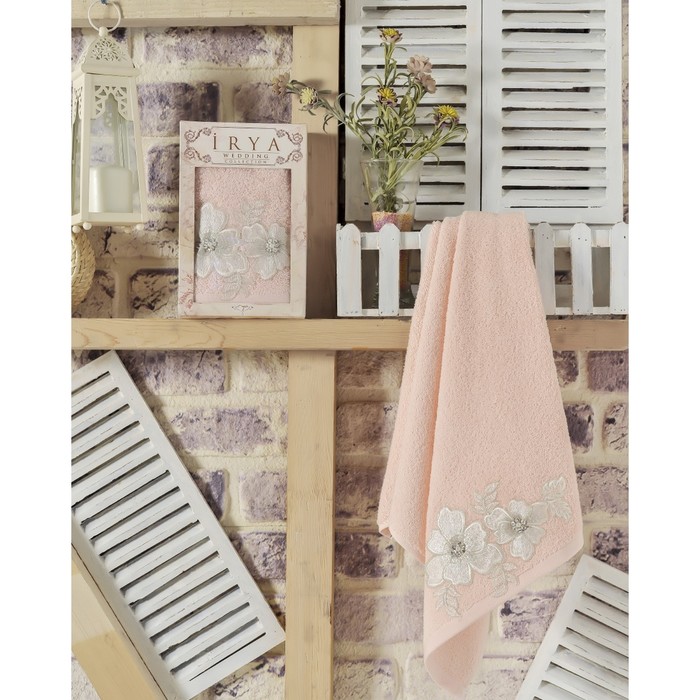 Полотенце Pearly, размер 50х90 см, цвет абрикосовый, махра 500 г/м2 2503