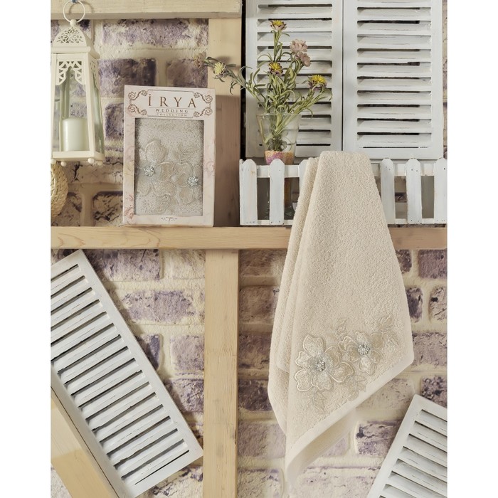 Полотенце Pearly, размер 50х90 см, цвет бежевый, махра 500 г/м2 2503