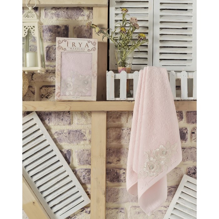Полотенце Romantic, размер 50х90 см, цвет розовый, махра 500 г/м2 2504