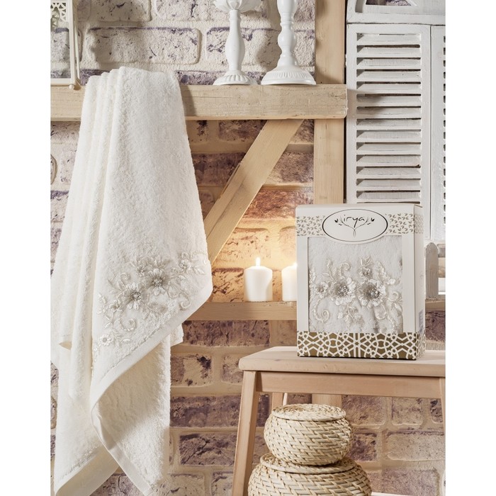 Полотенце Beloved, размер 85х150 см, цвет молочный, махра 500 г/м2 2514