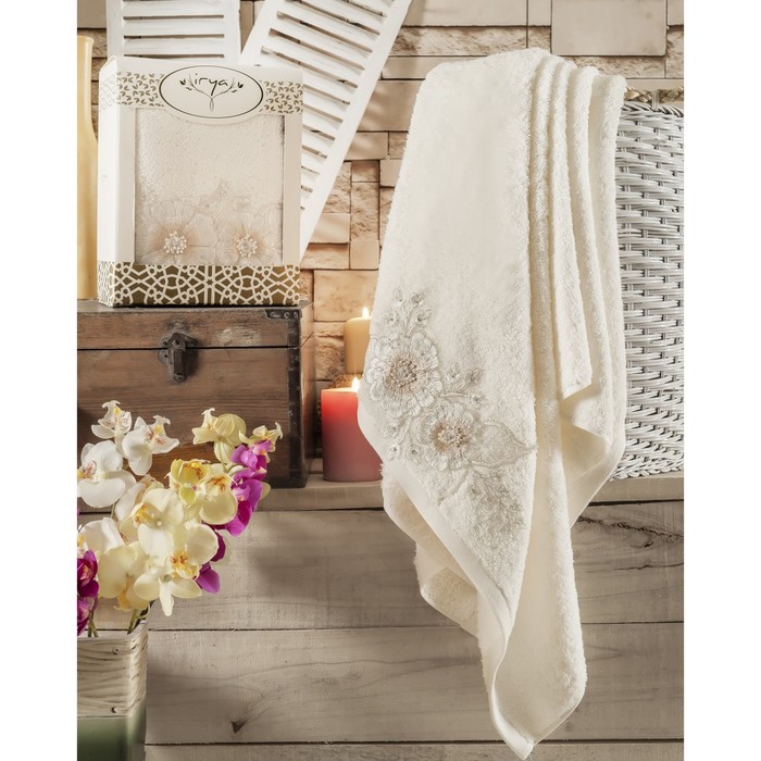 Полотенце Beloved, размер 85х150 см, цвет кремовый, махра 500 г/м2 2516